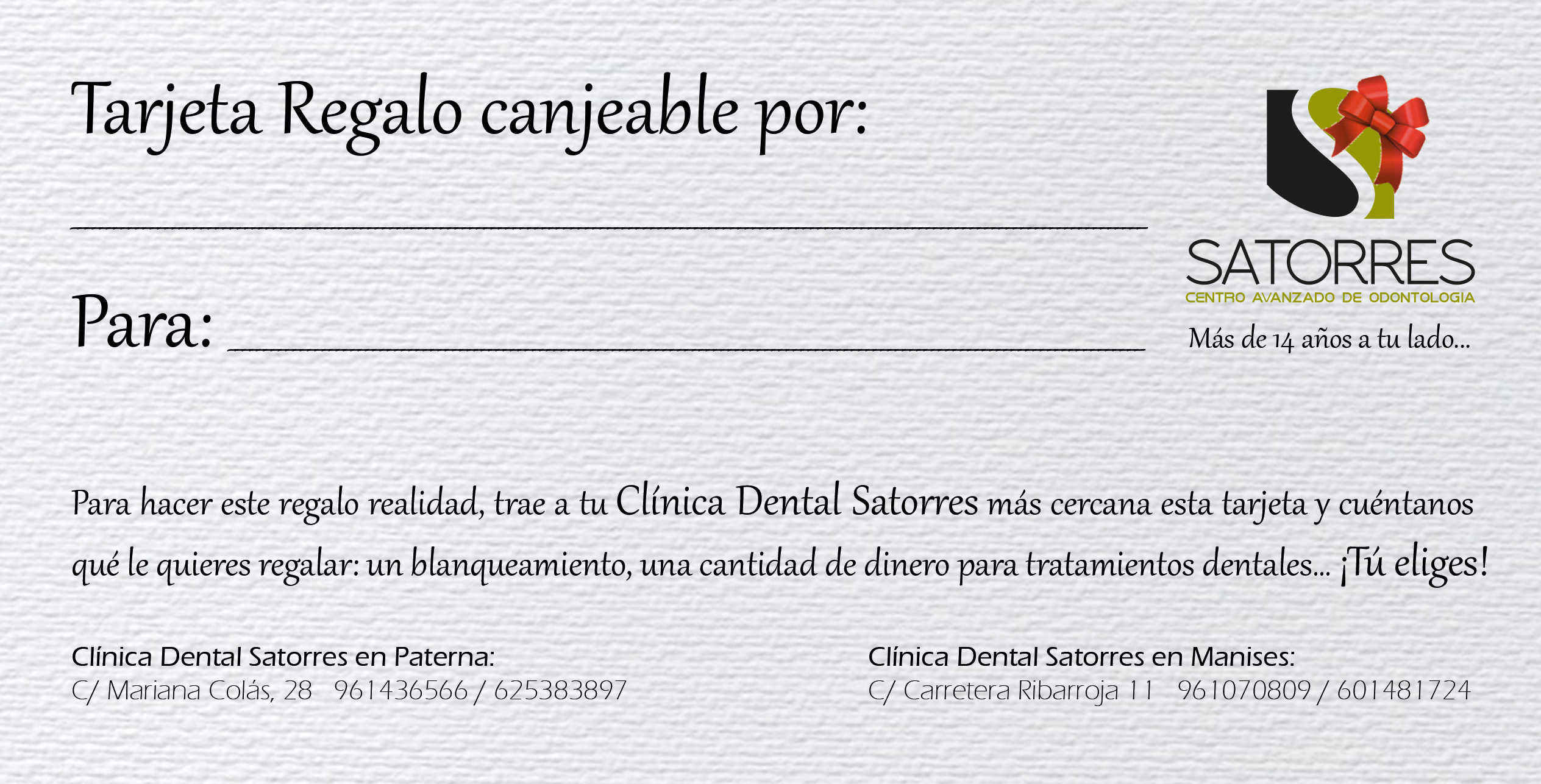 Tarjeta Regalo San Valentín Sonrisa Satorres